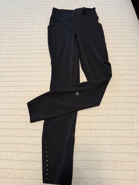 Lululemon Fast and Free High Rise 25” Black High-Rise Leggings with Side Pockets